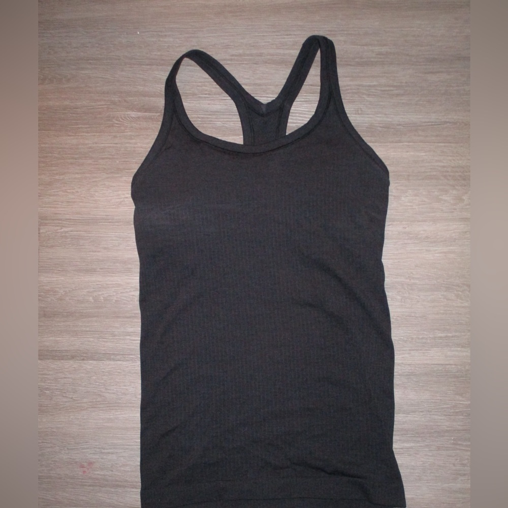 black Lululemon Ebb to Street Tank Top